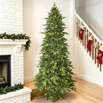 Arbre de Noël épinette vert pré-éclairé
