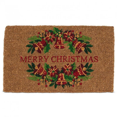 Merry Christmas Wreath Doormat