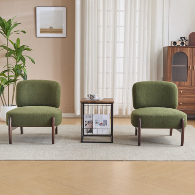 [Ensemble de 2] Méridienne moderne Boucle de 25,5 po avec structure en bois massif, revêtement doux et durable Boucle, parfaite pour le salon, la chambre à coucher ou le bureau