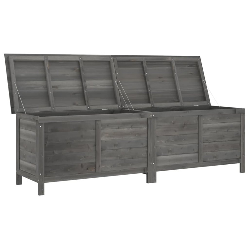 Ivy Bronx Azlin 198.5cm W Fir Solid Wood Deck Box, Anthracite
