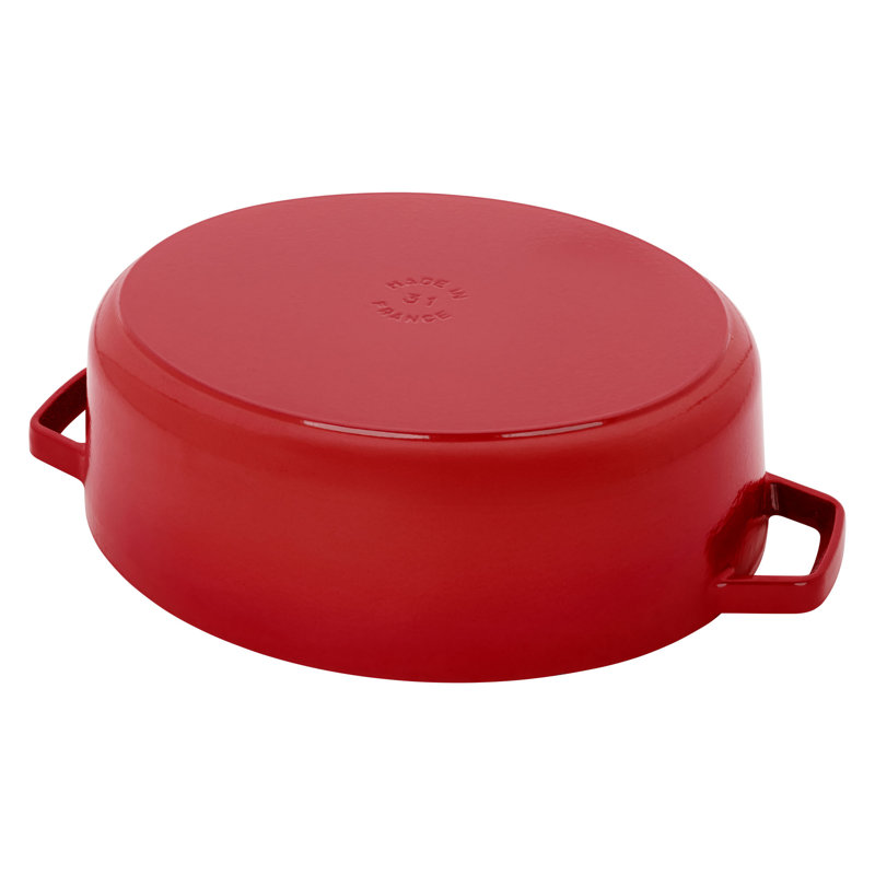Staub Cast Iron 6.25-Qt Wide Oval Dutch Oven - White, Cherry
