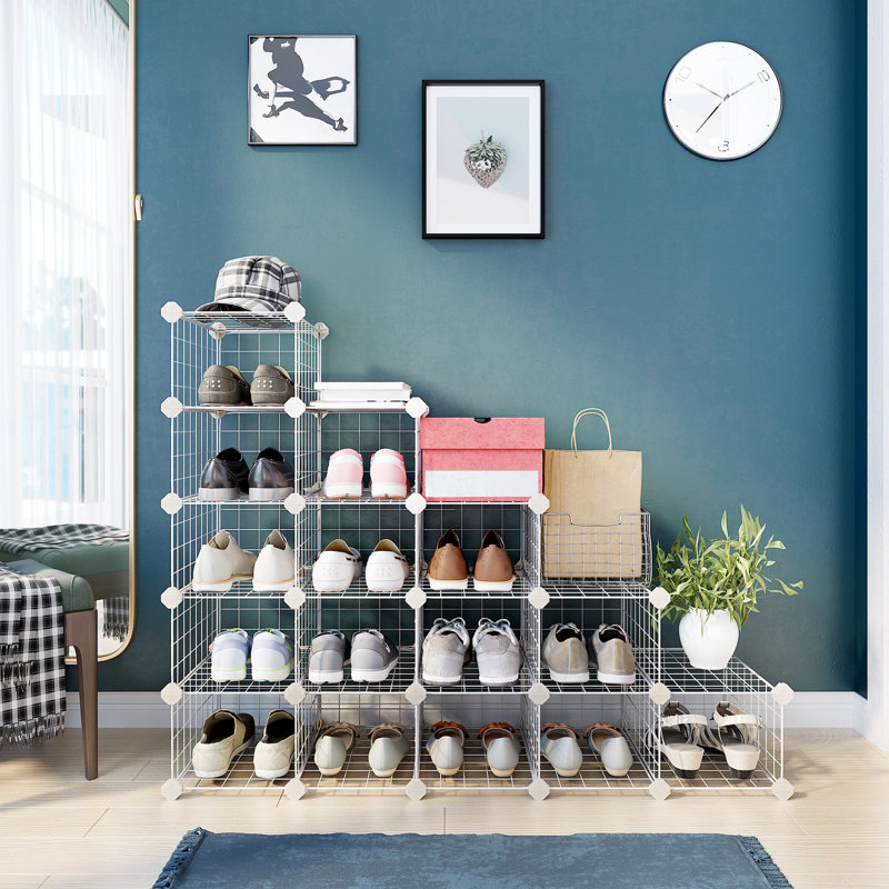 Mccroy Iron Cube Bookcase, White, 71cm H x 91cm W x 36cm D