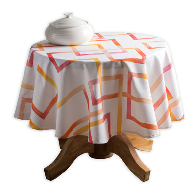 Geometric 100% Cotton Round Tablecloth