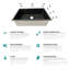 Évier de cuisine encastrable texturé en acier inoxydable noir à simple cuve calibre 16 de 25 po