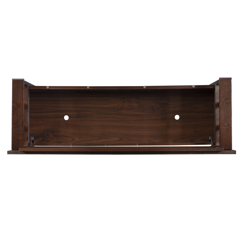 Glenn 50” Slat Back Hidden Storage Wood Bench with Flip Top Seat, Walnut