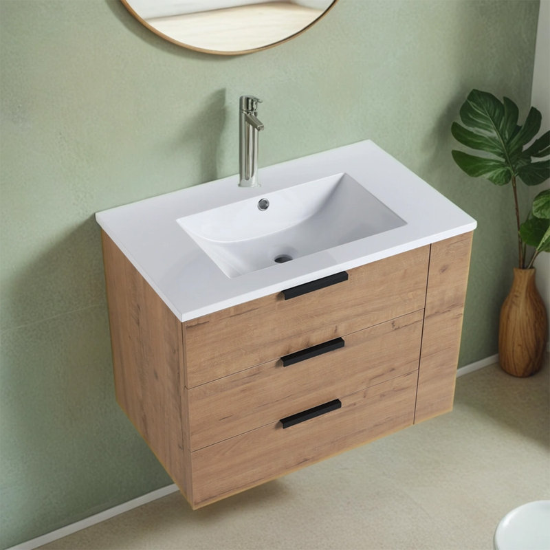Cybulski 30.03'' Single Bathroom Vanity with Resin Top