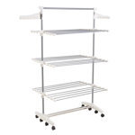 Heavy-Duty 3-Tier Laundry Rack - Stainless-Steel Indoor Clothing Organization and Storage Shelf for Hanging, Folding, or Drying by Everyday Home