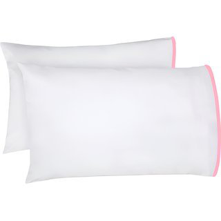 400TC Embroidery Cotton Sateen 4 Piece Sheet Set Fitted Sheet Fits Upto 16" Deep Pocket, Light Pink Border, Full Sheet Set