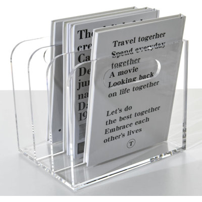 Clear Acrylic Desk Organizer With 3 Vertical Compartments, Multipurpose File Holder And Document Sorter For Magazines, Binders, Office Supplies, And Home Organization