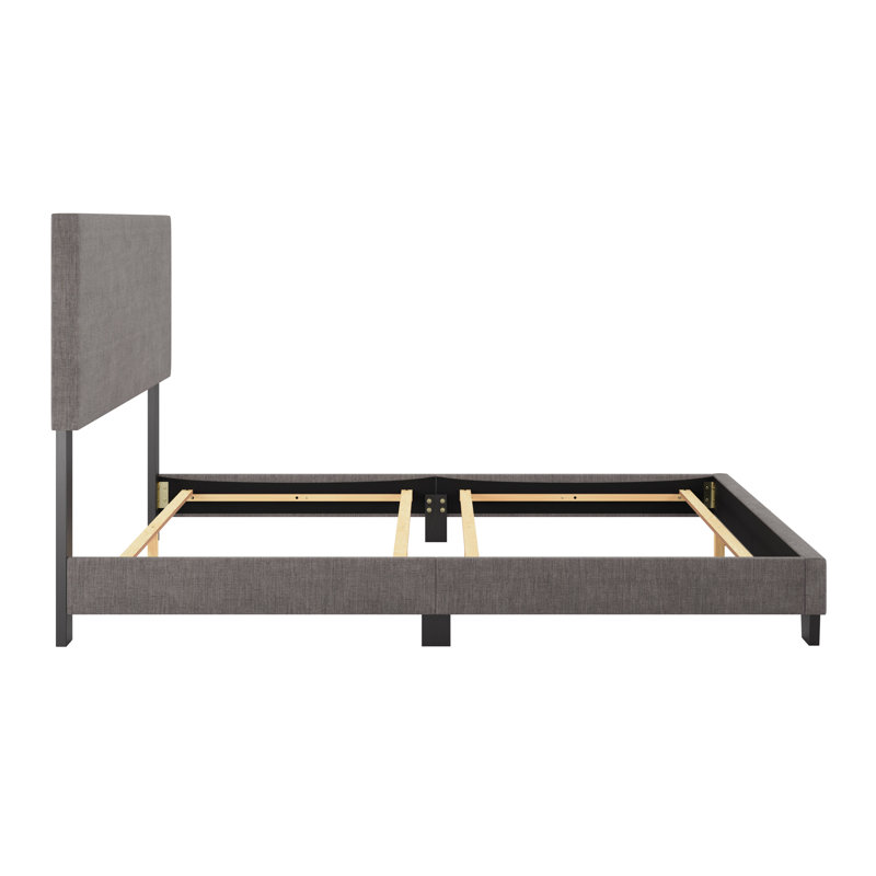 Lit tapissier Arlea, Grand, Polyester gris foncé