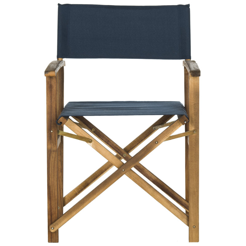 Fauteuil de patio Woodacre, Naturel / bleu marine