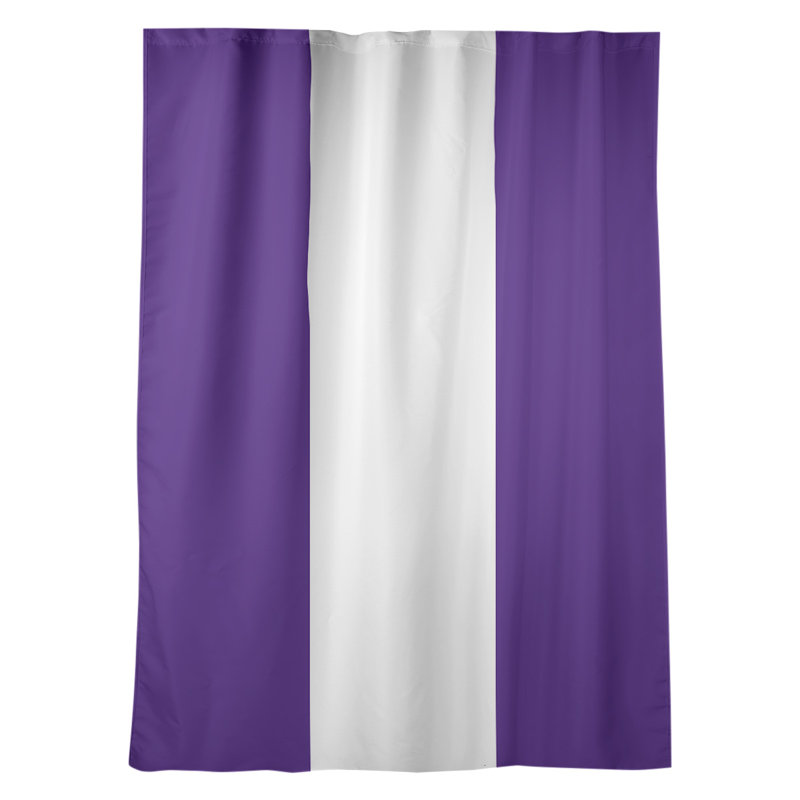 Sateen Room Darkening Curtain Single Panel, Purple/White