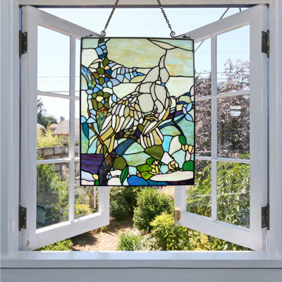 Panneau de vitrail bleu en verre coloré Fine Art Lighting