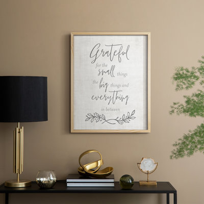 Grateful for the Small Things Framed Print - Solid Wood