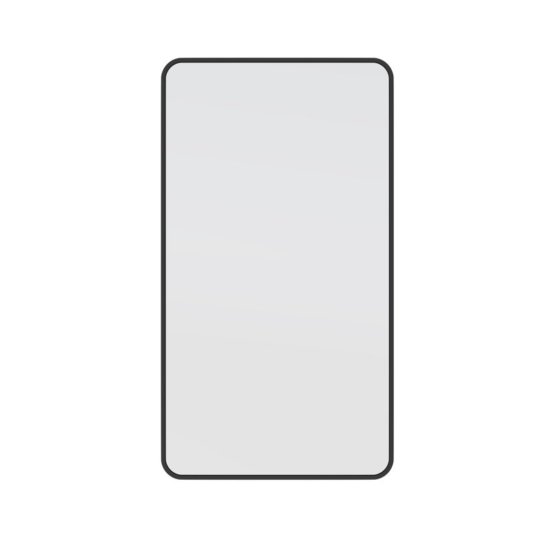 Trinity 22 in. x 48 in. Square Radius Mirror, Black