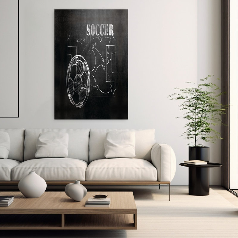 Le soccer joue l'art contemporain, H 40 po x l 60 po