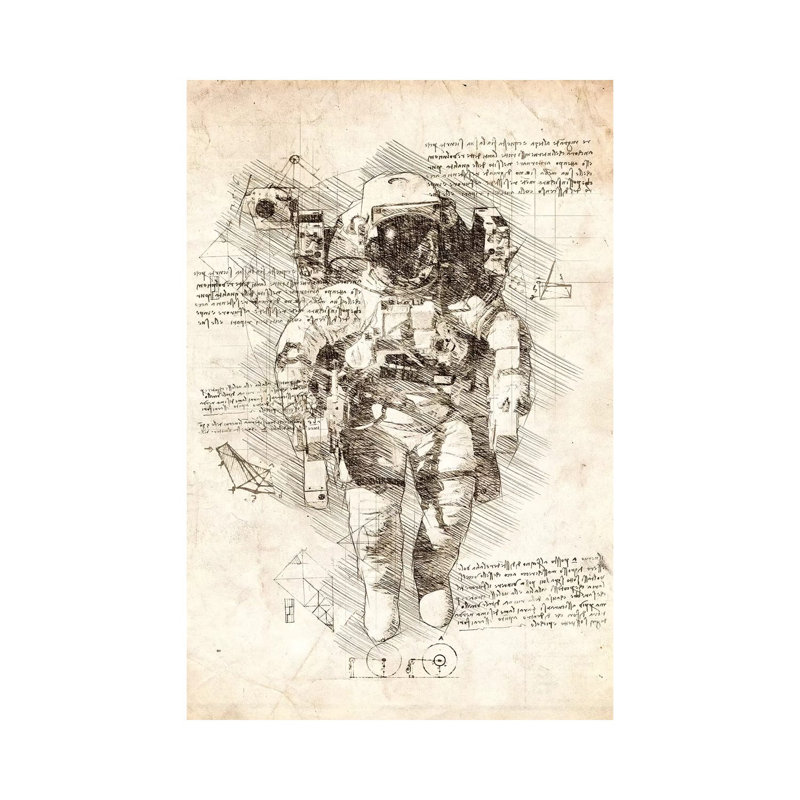 «Astronaut suit» par Cornélin, impression sur toile tendue, H 26 po x l 18 po x 1,5 po