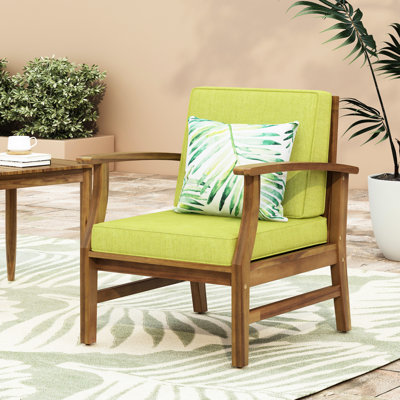 Fauteuil club, fabriqué avec du bois massif et une chaise de patio à lattes