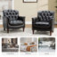 Fauteuil en cuir capitonné Annja-87636159