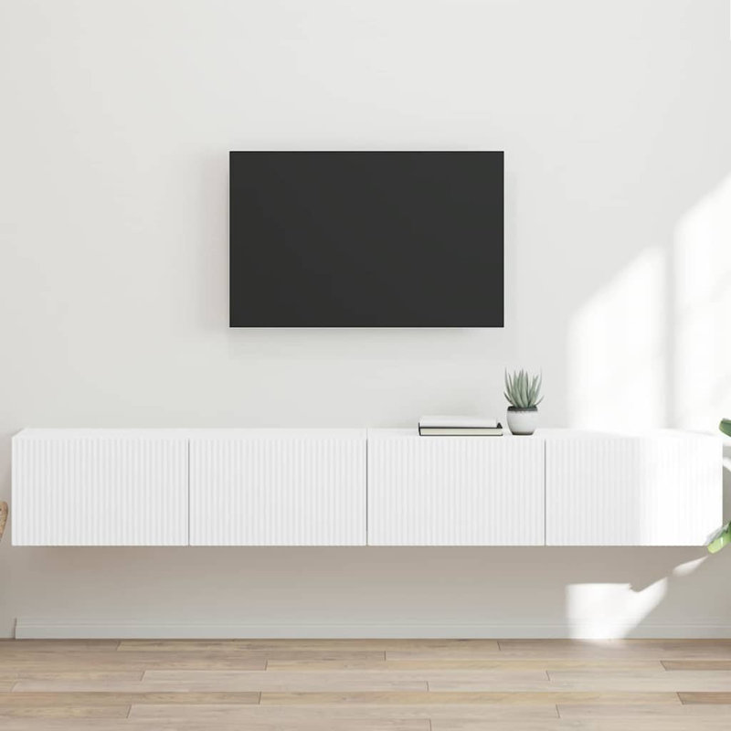 TV Stand, 29.5cm H x 98cm L x 31cm W, White