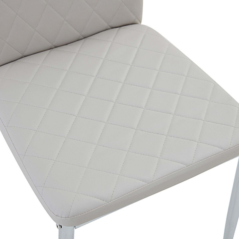 Danysha Faux Leather High Back Upholstered Dining Chair, 6, Gray
