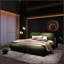 Lit vert élégant avec tête de lit ultra-douce et tissu durable pour un confort et un style ultimes-31771514