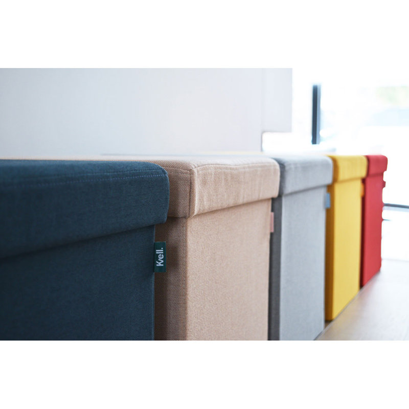 Velvet Ottoman, Beige