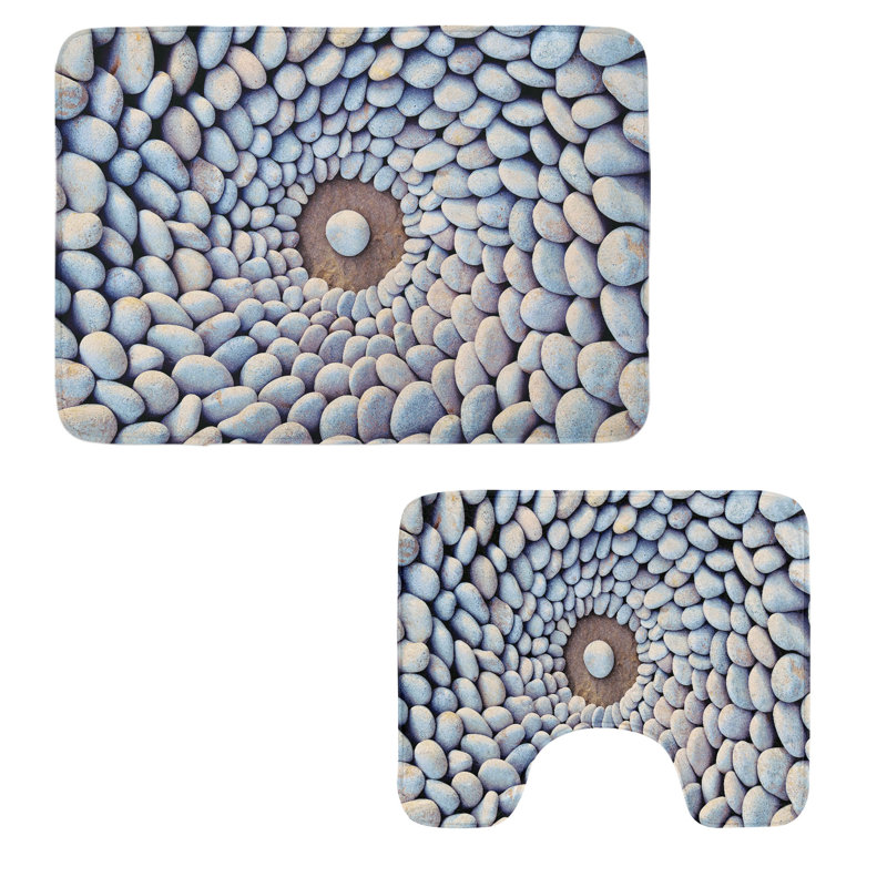  Ensemble de 2 tapis de salle de bain Pebbles