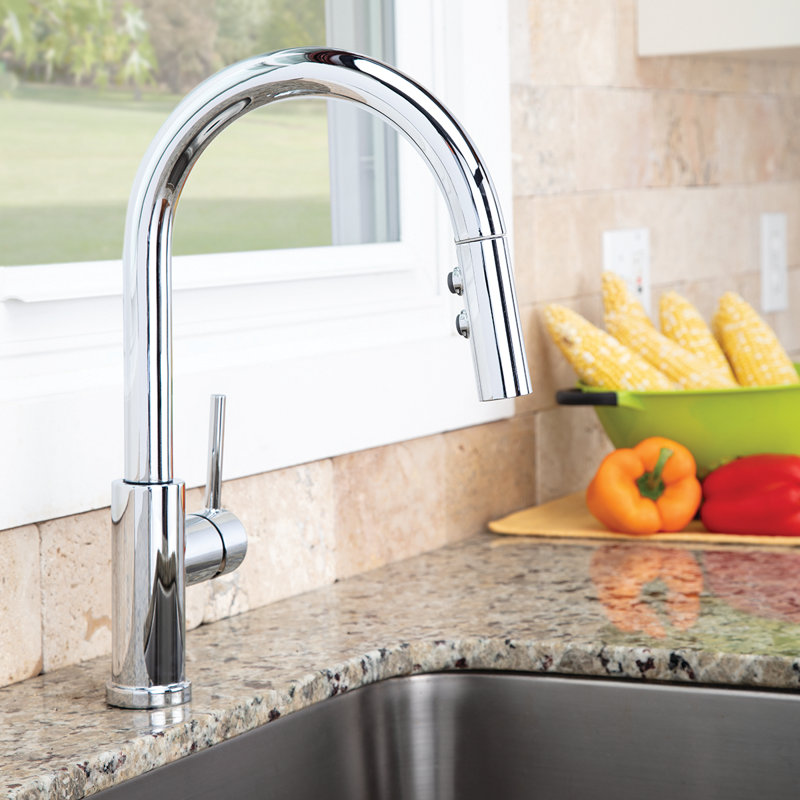Neo Pull Down Single Handle Kitchen Faucet, Polished Chrome