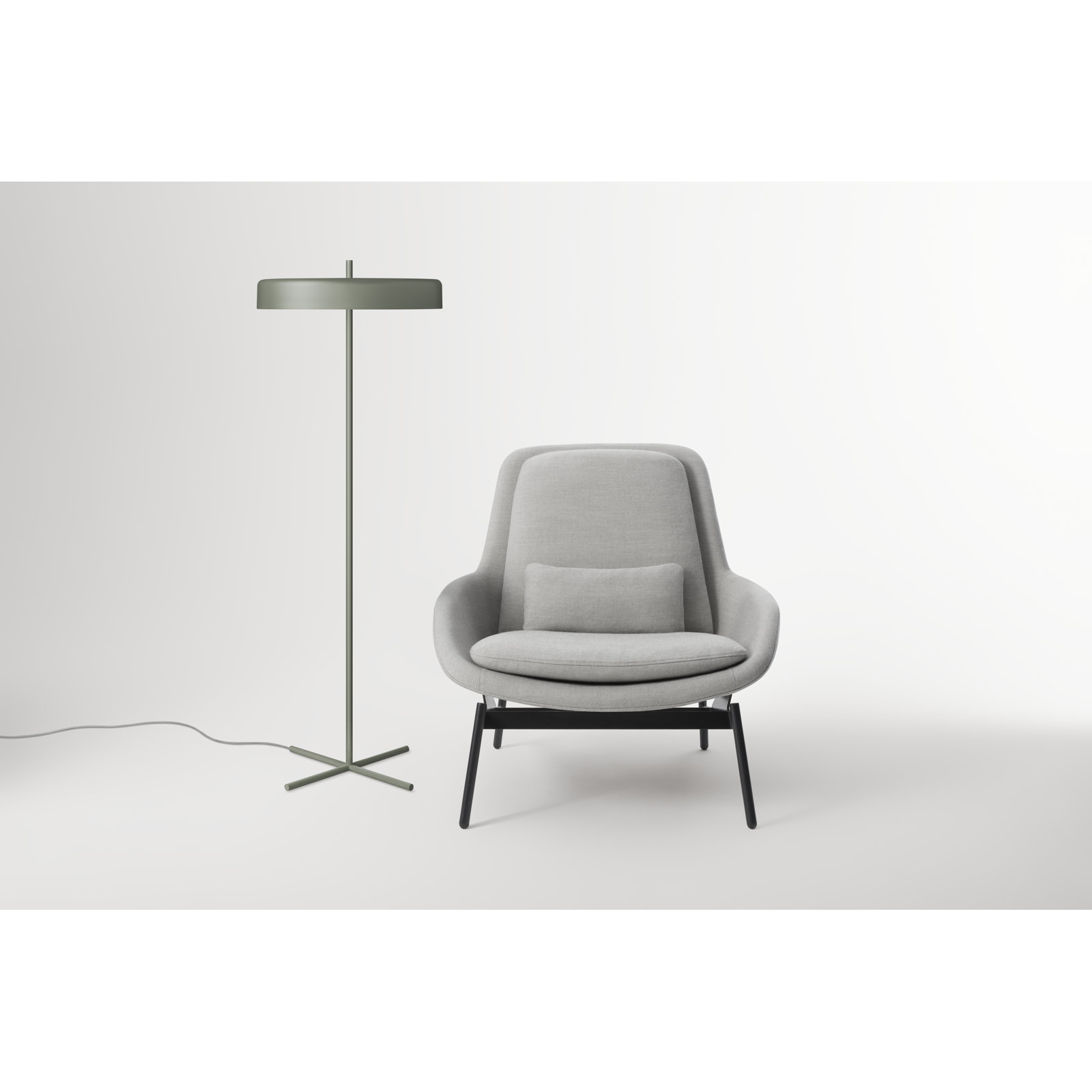 Bobber 57'' Dimmable LED Floor Lamp, Gray Green