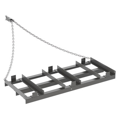 Heavy Duty 4FT Drag Harrow Driveway Grader with 6FT Chain Link, Tow-Behind Landscape Rake for ATV, Gray, 48*20 feet