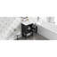 Meuble-lavabo de 20 po avec lavabo, armoire de salle de bain avec porte à fermeture douce, support de rangement et tablette ouverte, noir