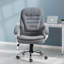 Fauteuil de direction en lin gris neutre avec dossier haut et hauteur réglable, siège de poste de travail ergonomique