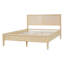 Base de lit plateforme grand en bois avec tête de lit à panneau, support en lattes de bois, aucun sommier requis, naturel-130910027-130910029