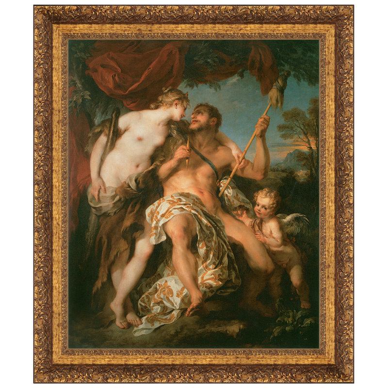 «Hercules and Omphale, 1724» par François Lemoyne, reproduction d'art encadrée, H 39 po x l 32,5 po x P 1,125 po