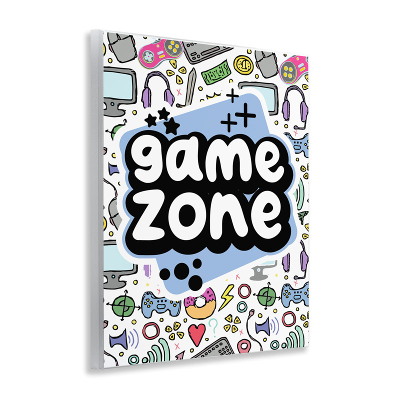 Blue Game Zone Wall Plaque Art by Jesse Keith
