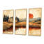 Orange And Black Farm Landscape Earthy Elegance - Farmhouse Wall Decor Set-107194511-107194514