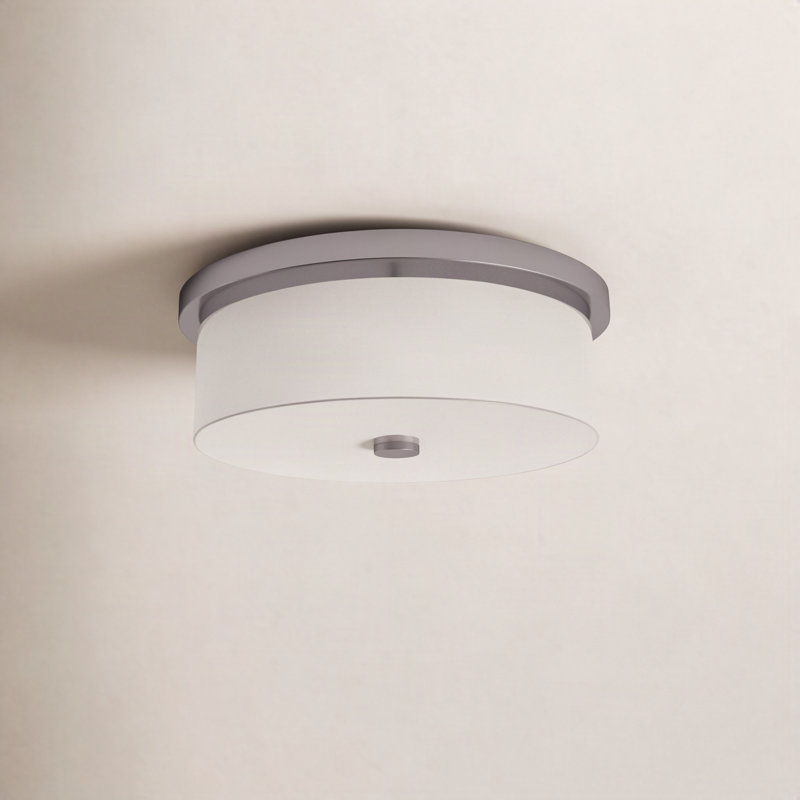 Flaire Fabric Flush Mount, Brushed Nickel