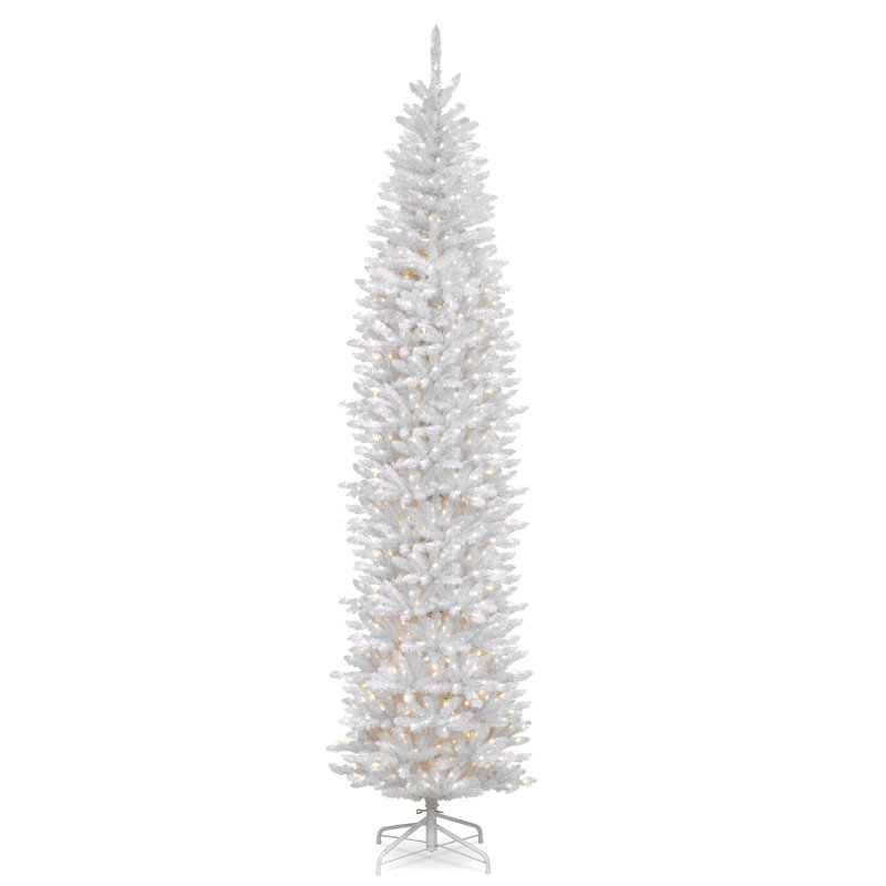 Kingswood Fir White Pencil Tree with Clear Lights, 12'