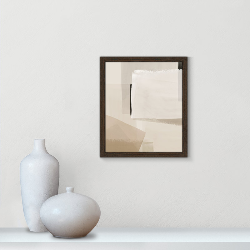 Imprimé calme et géométrique par Hazel J, L 13 po x H 15 po, Framed Print, Walnut Woodgrain