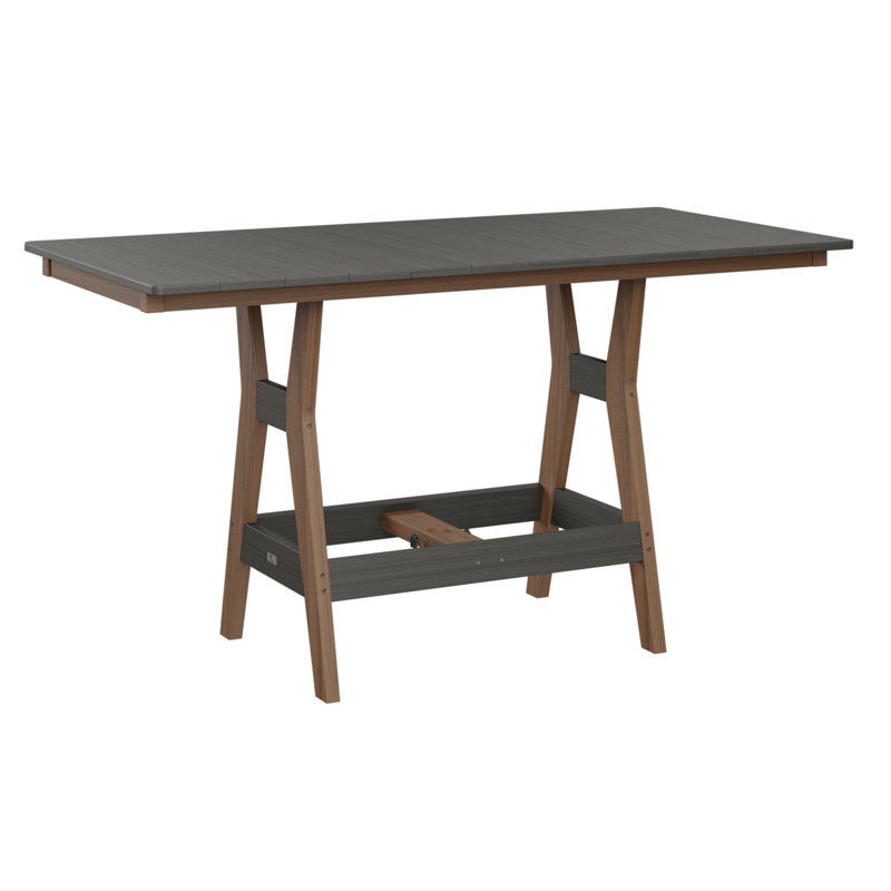 Berlin Gardens Harbor 66″ Rectangular Dining Table, Antique Mahogany, Coastal Gray, 30.37" H x 66" W x 33" D