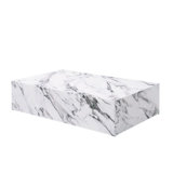 Fritzy Rectangular Coffee Table In White Engineered Stone