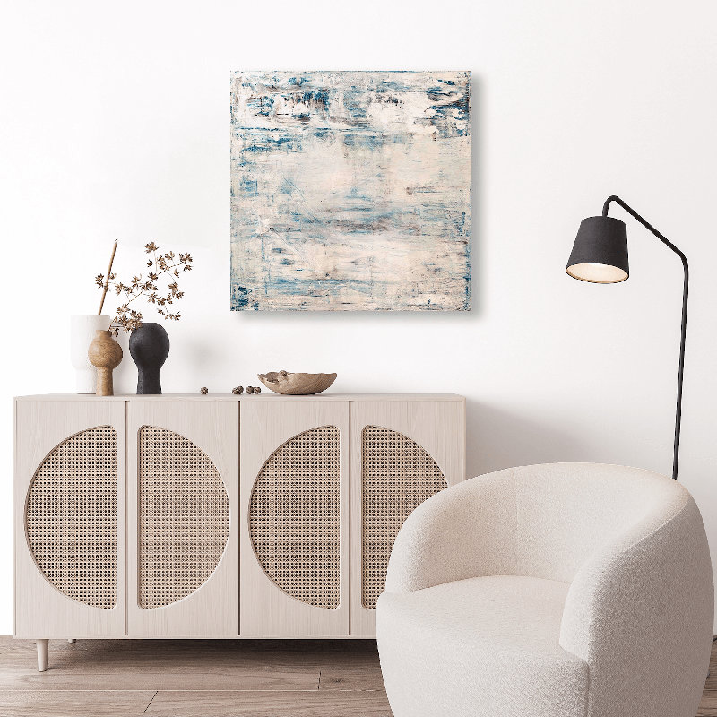 Arrow II On Giclee Canvas Hand Embellished Art, 48" H x 48" W x 1.5" D, White Framed Canvas