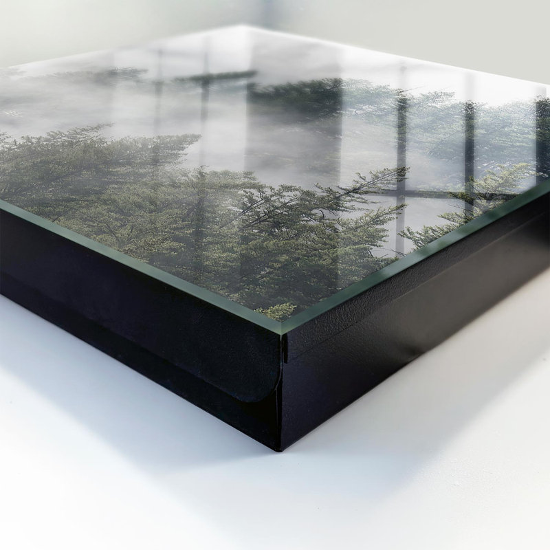 Key box, Opens to the right, 30x30x5, White, A misty forest in gray-green tones, 