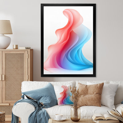 «Blue Pink Colorful Pastel Waves - Abstract Shape», impressions d'art mural