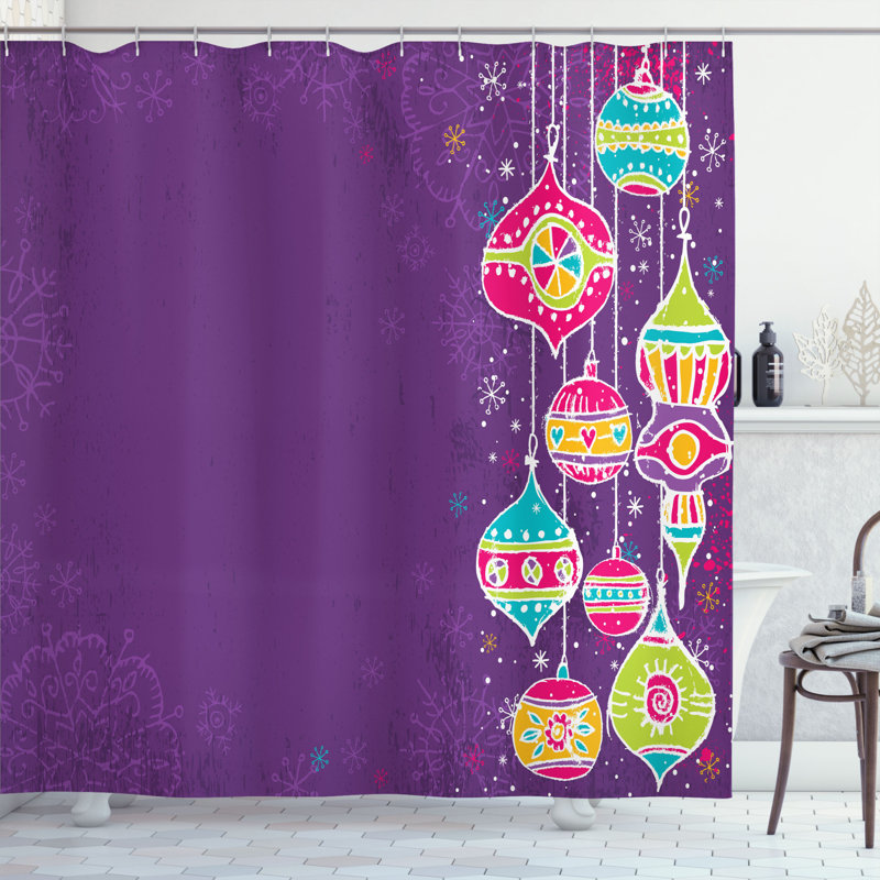 Ensemble de rideau de douche + crochets, H 70 po x l 69 po