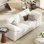 Causeuse de 81,1 po à assise profonde et nuage, canapé blanc confortable avec housses amovibles lavables