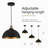  11.8 inch set of 3 Black and Gold Dome Pendant Light for Kitchen island-1829837488-1829832596-1833781869