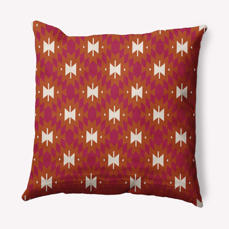 Coussin décoratif Geo Geo, 16 po x 16 po, Orange poussiéreux
