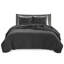 Courtepointe pour lit double / grand noir en microfibre avec rembourrage en coton, conception réversible, 2 taies décoratives, facile à laver à la machine pour différents climats, sans effort-127364440-127364439